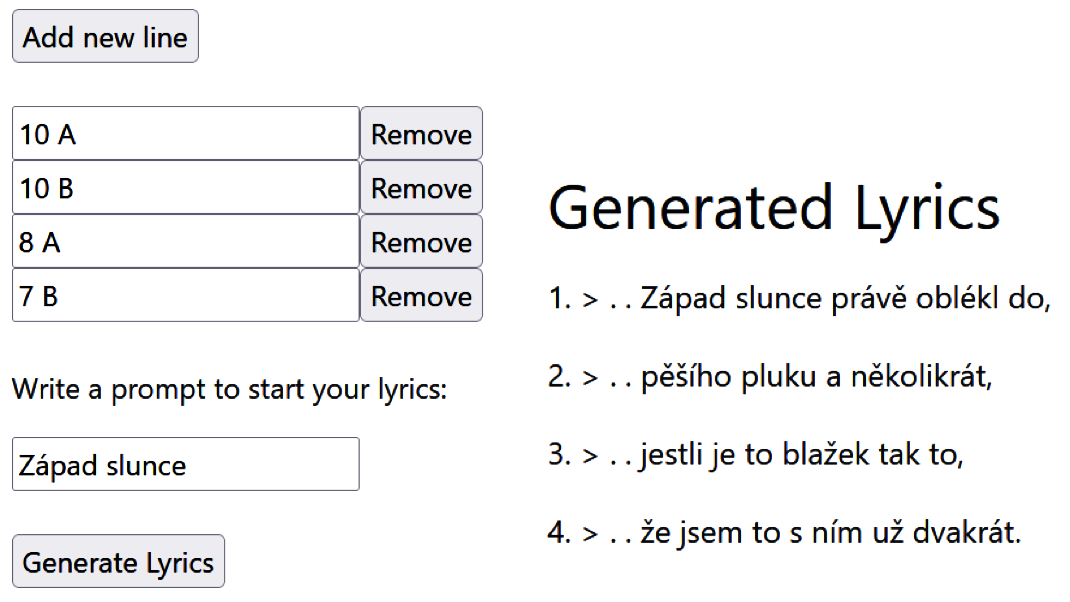 Ukázka generování českých coververzí